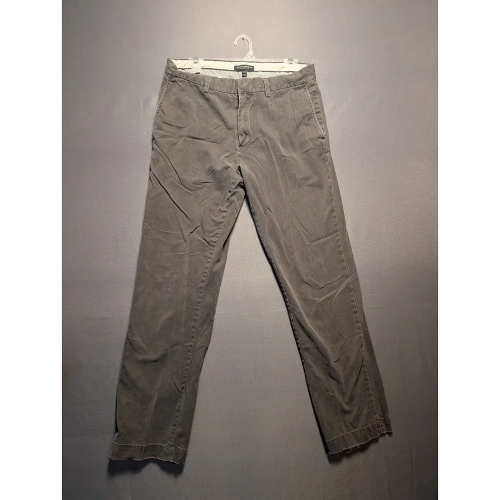 Banana Republic Emerson Chino Pants Mens 33x34 Gray Cotton Straight Leg Casual